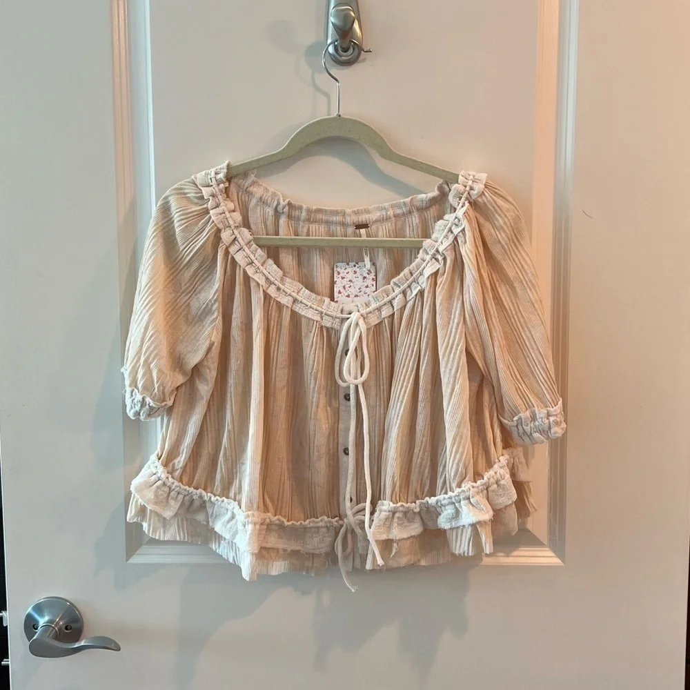 FREE PEOPLE PERFECT DAY NEUTRAL COMBO BOHO TOP